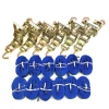 12 Pack of 2" x 10' DIAMOND WEAVE Lasso Straps with Swivel-J Ratchet Handles (color options)